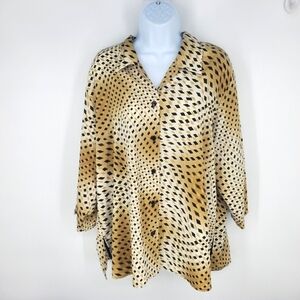 Notations Women's Blouse 3/4 Sleeves Women Size 1X  Button Up Shirt